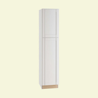 Vesper White Shaker Assembled Plywood 18 in. x 84 in. x 24 in. Utility Pantry Kitchen Cabinet with Soft Close - Super Arbor