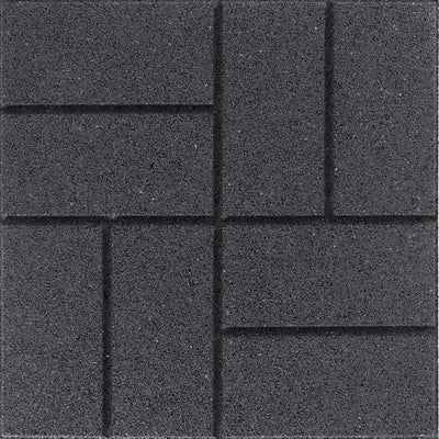 Reversible 16 in. x 16 in. x 0.75 in. Earth Brick Face/Flat Profile Rubber Paver - Super Arbor