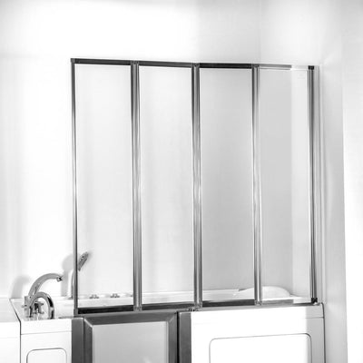 Aegis 44 in. W x 42 in. H Framed Sliding Walk In Tub Shower Door in Chrome without Handle - Super Arbor