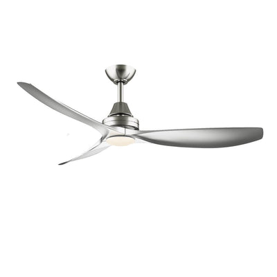 Levanto 52 in Integrated LED Indoor/Outdoor Brushed Nickel Ceiling Fan with Light Kit - Super Arbor