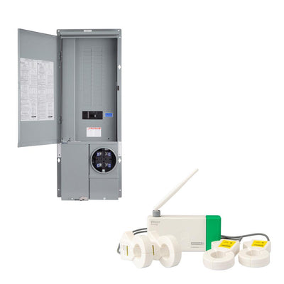 Homeline 200 Amp 30-Space 42-Circuit Outdoor Semi-Flush Solar Ready Main Breaker Plug-On Neutral CSED, Wiser Monitor - Super Arbor