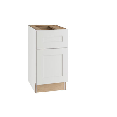 Newport Assembled 15 x 34.5 x 21 in. Plywood Shaker Desk Base Kitchen Cabinet Soft Close Right in Painted Pacific White - Super Arbor