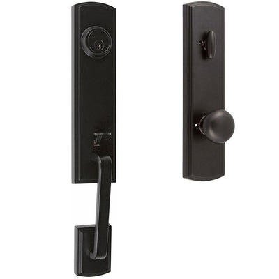 Italian Collection Briona Black Dummy Door Handleset with Santo Interior Left-Hand - Super Arbor