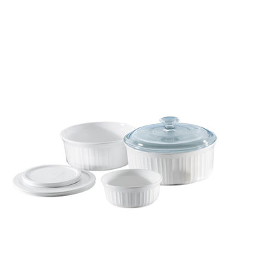 French White 6-Piece Ceramic Bakeware Set - Super Arbor