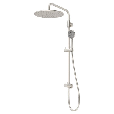 1-Spray 11.8 in. Dual Shower Head and Handheld Shower Head with Low Flow in Satin Nickel - Super Arbor