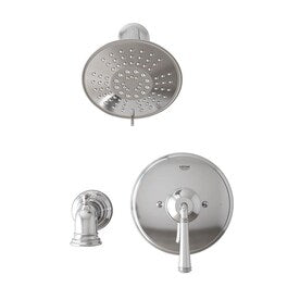 GROHE Gloucester Chrome 1-Handle Bathtub and Shower Faucet with Valve - Super Arbor