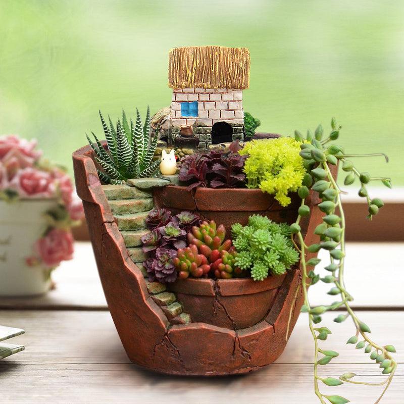 10x12CM Sky Garden Small House Succulent Green Plant Planter Herb