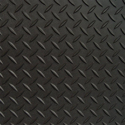 Diamond Deck 7.5 ft. x 10 ft. Black Textured PVC Floor Mat - Super Arbor