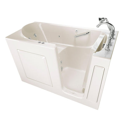 Exclusive Series 60 in. x 30 in. Left Hand Walk-In Whirlpool and Air Bath Tub with Quick Drain in White - Super Arbor