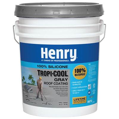 4.75 Gal. 887G Tropi-Cool 100% Silicone Gray Roof Coating - Super Arbor