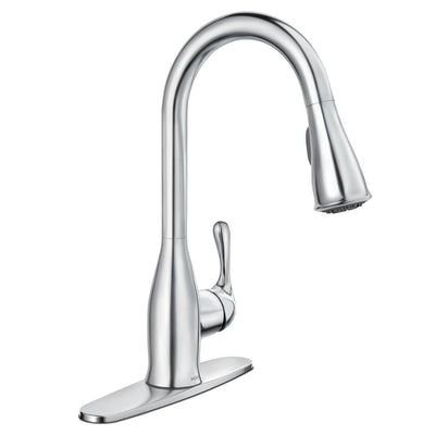 Kaden Single-Handle Pull-Down Sprayer Kitchen Faucet with Reflex and Power Clean in Chrome - Super Arbor