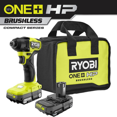 ONE+ HP 18V Brushless Cordless Compact 1/4 in. Impact Driver Kit with (2) 1.5 Ah Batteries, Charger and Bag - Super Arbor