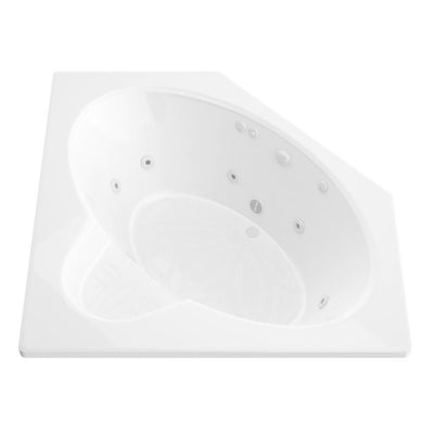 Malachite 5 ft. Acrylic Corner Drop-in Whirlpool Bathtub in White - Super Arbor