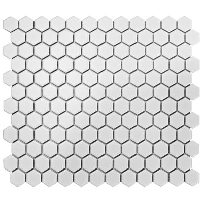 Merola Tile Metro Hex Matte White 10-1/4 in. x 11-7/8 in. x 5 mm Porcelain Mosaic Tile (8.65 sq. ft. /Case) - Super Arbor