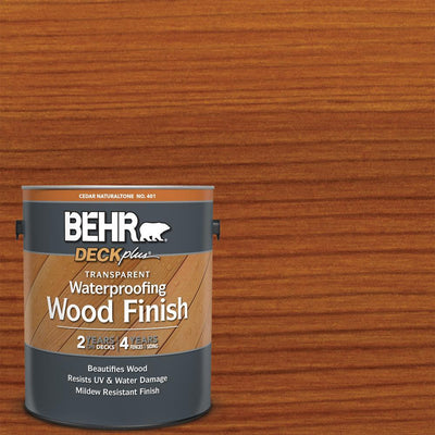BEHR DECKplus 1 gal. Cedar Naturaltone Transparent Waterproofing Exterior Wood Finish - Super Arbor