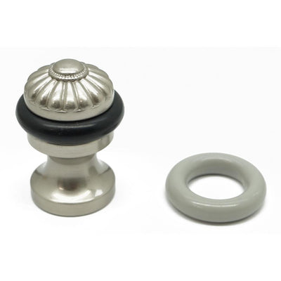 Solid Brass Melon Bullet Floor Door Stop in Satin Nickel - Super Arbor