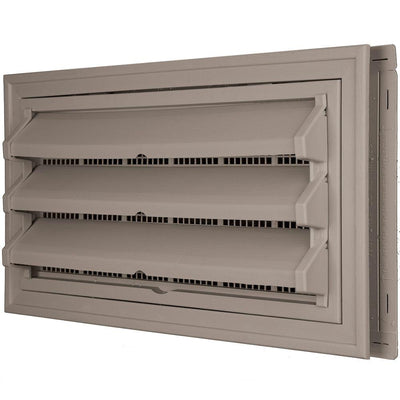 9-3/8 in. x 17-1/2 in. Foundation Vent Kit with Trim Ring and Optional Fixed Louvers (Molded Screen) in #008 Clay - Super Arbor