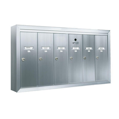 1250 Vertical Series 6-Compartment Aluminum Surface-Mount Mailbox - Super Arbor