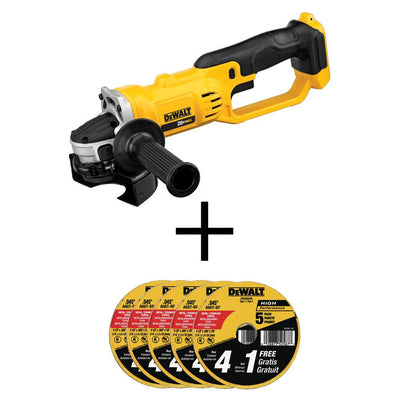20-Volt MAX Cordless 4-1/2 in. to 5 in. Grinder (Tool-Only) with Bonus Metal and Stainless Cutting Wheel (25-Pack) - Super Arbor