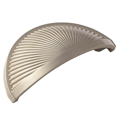 Sea Grass 3 in (76 mm) Center-to-Center Satin Nickel Cabinet Drawer Cup Pull - Super Arbor