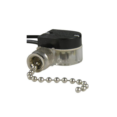 3 Amp Single-Pole Single Circuit Pull-Chain Switch - Nickel (1-Pack) - Super Arbor
