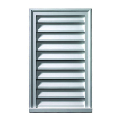 24 in. x 36 in. Rectangular White Polyurethane Weather Resistant Gable Louver Vent - Super Arbor