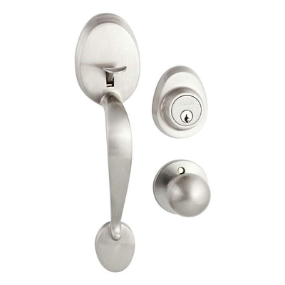 Oviedo Single Cylinder Satin Nickel Door Handleset - Super Arbor