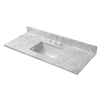 49 in. W Marble Vanity Top in Carrara - Super Arbor