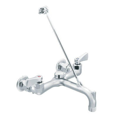 Commercial 2-Handle Wall Mount Service Faucet in Chrome - Super Arbor