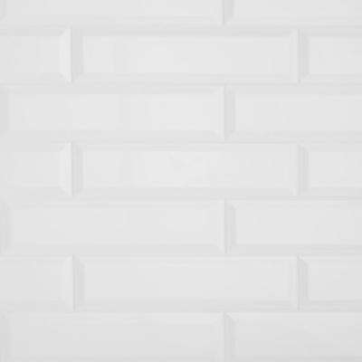 Daltile 
    Restore Bright White 3 in. x 12 in. Ceramic Bevel Wall Tile (9 sq. ft. / case) - Super Arbor