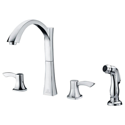 Soave Series 2-Handle Standard Kitchen Faucet in Polished Chrome - Super Arbor