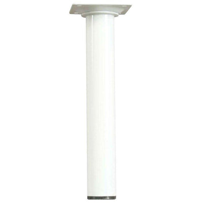 8 in. x 1-1/8 in. White Round Metal Table Leg - Super Arbor