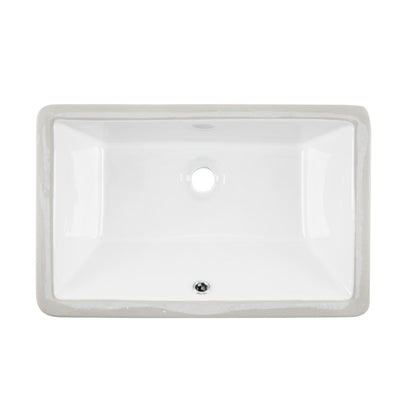 Cahaba 18-1/2 in. x  11 in. Glazed Porcelain Bathroom Sink in White - Super Arbor