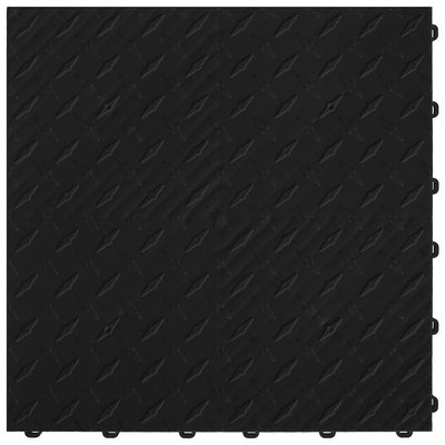 Swisstrax 15.75 in. x 15.75 in. Jet Black Diamond Trax 9-Tile Modular Flooring Pack (15.5 sq. ft./case)