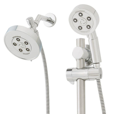 3-spray 4.75 in. Dual Shower Head and Handheld Shower Head in Polished Chrome - Super Arbor