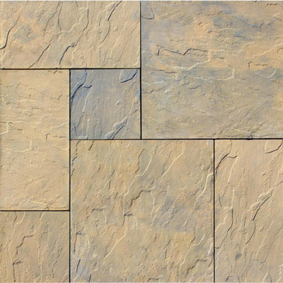 Patio-on-a-Pallet 120 in. x 120 in. Tan Variegated Dutch York-stone Concrete Paver (Pallet of 44-Pieces) - Super Arbor