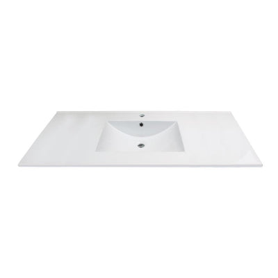 Juliette 49 in. W x 22 in. D Vitreous China Vanity Top in White with Single Faucet Hole - Super Arbor