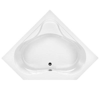 Colony 5 ft. x 60 in. Center Drain Corner Soaking Tub in White - Super Arbor