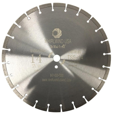 Whirlwind USA 14 in. 23-Teeth Segmented Laser Welded Diamond Blade for Dry or Wet Cutting Concrete, Stone, Brick and Masonry