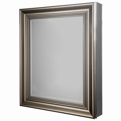 24 in. W x 30 in. H Framed Recessed or Surface-Mount Bathroom Medicine Cabinet in Brushed Nickel - Super Arbor