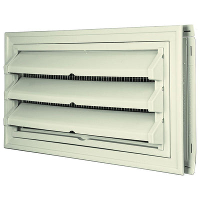 9-3/8 in. x 17-1/2 in. Foundation Vent Kit with Trim Ring and Optional Fixed Louvers (Galvanized Screen) in #082 Linen - Super Arbor