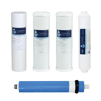 Complete 50GPD 5-Stage Replacement Filter Set for Industry Standard Size Reverse Osmosis System - Super Arbor