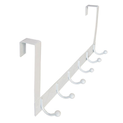 Nystrom 20 in. White 33 lbs. Over the door Hook Rail with 6 Single Hooks - Super Arbor