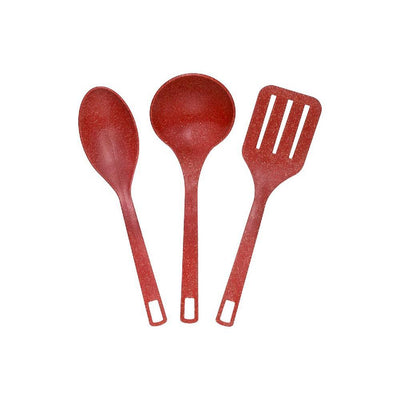 EVO Sustainable Goods Red Eco-Friendly Wood-Plastic Composite Serving Utensil Set (3-Pack) - Super Arbor