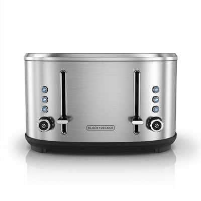 4-Slice Stainless Steel Extra-Wide Slot Toaster with Crumb Tray - Super Arbor