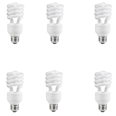 100-Watt Equivalent Spiral CFL Light Bulb Daylight (5000K) (6-Pack) - Super Arbor