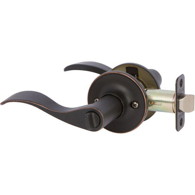 Callan Bennett Edged Oil Rubbed Bronze Bed/Bath Door Lever - Super Arbor