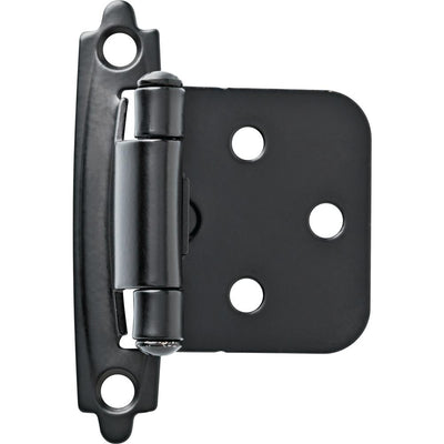 Matte Black Self-Closing Overlay Cabinet Hinge (5-Pairs) - Super Arbor