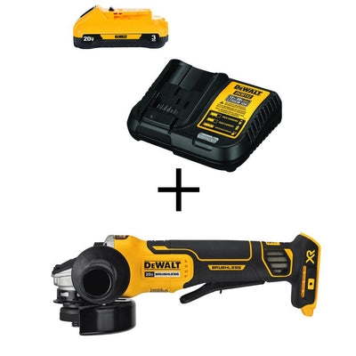 20-Volt MAX Li-Ion Cordless Brushless 4-1/2 in. Angle Grinder (with Brake) with 20-Volt MAX 3.0Ah Battery and Charger - Super Arbor