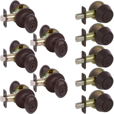 Carlyle Oil Rubbed Bronze Knobs Combo Pack Callan Oil Rubbed Bronze Single Cylinder Deadbolts Combo Pack - Super Arbor